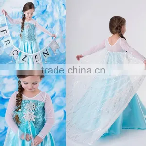 Girls Frozen Elsa Anna Dress thumbnail-1