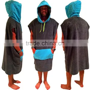 Custom Cotton Plain Adult Hooded Poncho Beach Towel thumbnail-2