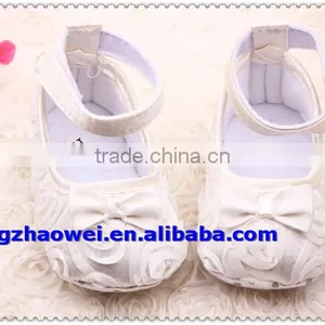 White Rose Shading Baby Girls Dress Shoes With Bowknot thumbnail-3