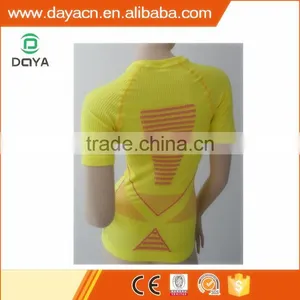 Women's Fashion T-shirt Seamless Jacquard Hit Color Fitness T-shirt thumbnail-4