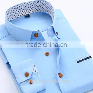 High Quality Customise 2016 New Arrival Cheap Mens Uniform Office Shirt With Private Logo thumbnail-1