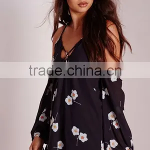 New Summer Collection Wholesale Floral Printing High Quality Chiffon Style Blouse thumbnail-4