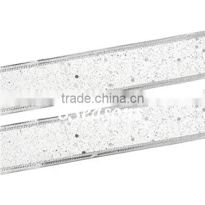 High Quality Christmas Decorating Silver Satin Ribbon thumbnail-1