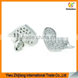 2017 New Fashion Inlay Zircon Platinum Plating Love Heart Earrings thumbnail-2