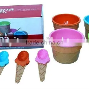 Factory Directly Sell Double Wall Plastic Ice Cream Cup Set thumbnail-1