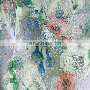 2017 Top Selling French 3D Flower Digital Printed Lace Fabric thumbnail-1