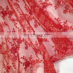 2016 Sequins and Beaded Fulle Fabric /seuins Tulle Fabric /embroidered Beaded Tulle Fabric for Wedding Party thumbnail-1
