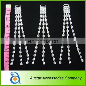 Silver Triple Rhinestone Chain Loose Lines Connector for Bikini thumbnail-1