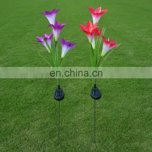 Solar Lights Outdoor - New Upgraded Solar Garden Lights, Multi-Color Changing Lily Solar Flower Lights for Patio,Yard Decoration thumbnail-1