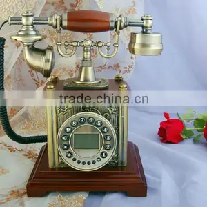Oak Antique Telephone on Wooden Chair thumbnail-1