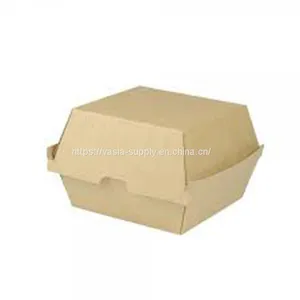 Custom 13*13*10cm Food Grade White Cardboard Paper/Brown Kraft Paper/corrugate Paper Hamburger Burger Box, Medium Large Size Box thumbnail-1
