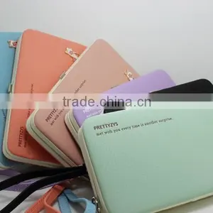 Carteira Feminina 2015 Famous Brand Wallet High Quality PU Leather Girl Cluth Double Zipper Purse Decorated With High Heeled thumbnail-3