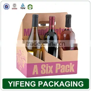Recyclable Corrugated Cardboard Custom Printed 6 Pack Cardboard Beer Bottle Carrier thumbnail-5