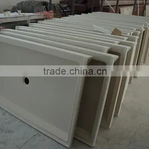 60''x30'', 60''x32'', 60''x34'' Rectangle Cultured Marble Shower Pan, Cultured Marble Shower Base, Cast Marble Shower Pan thumbnail-5