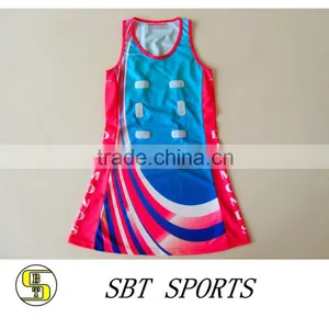 New Cheap Custom Sublimation Uniform Latest Netball Dress thumbnail-1