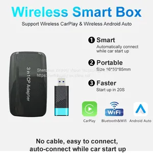 CP-300 USB Dongle 3 in 1 CP Adapter for Wireless Carplay & Android Auto Screen Mirroring USB Plug and Play thumbnail-2