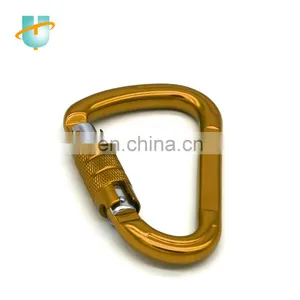 Aluminum Gold Black Carabiner Hook 25kn Custom LOGO Rescuing Mountain/rock Climbing Twist Locking Snap Karabiner thumbnail-1