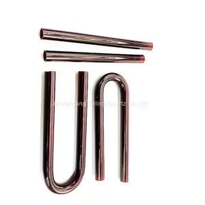 U-shaped Red Quartz Glass Tube Ruby Quartz Tube thumbnail-1