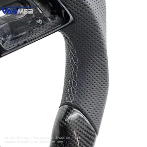 For Audi A4 B9 Carbon Fiber Punched Leather Steering Wheel With S /RS Logo Accembly thumbnail-3