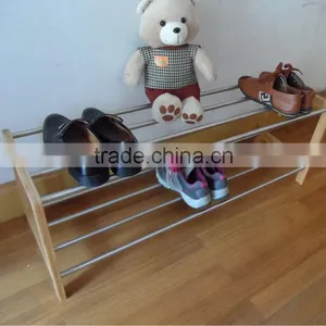 Bamboo Steel Tube Shoe Rack thumbnail-1