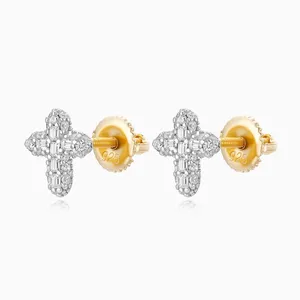 Shining Star Jewelry Religious Classic Mini Crucifix Cross Zircon Stud Earrings thumbnail-4