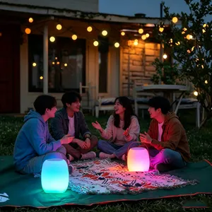 Modern Design LED Music Table Lamp Rechargeable Cordless Remote Control Dimmable Ambient Light thumbnail-2