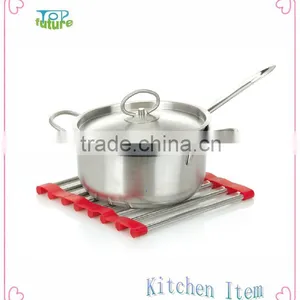 Pot Mat Metal Stainless Steel Silicon Roller Twist Coaster Trivet,silicon Rubber Pad thumbnail-1