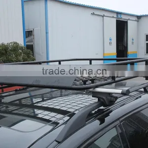Universal Coated Steel Roof Rack Luggage Basket Cargo Combo Fit Lights 4x4 Vans thumbnail-1