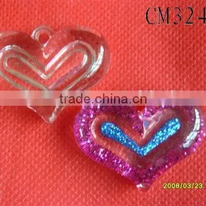 Wholesale Fashion Cheap Loose Crystal Plastic Heart Bead thumbnail-1
