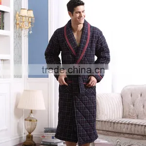 Robe Men Bathrobe Mens Thicken V-Neck Flannel Bathrobes Winter Autumn Casual Long Bathrobes Men Sleepwear Robes thumbnail-5