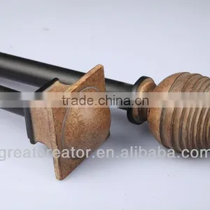 Model of Living Room Curtain Rod Set With Stone Dome Curtain Finials thumbnail-1