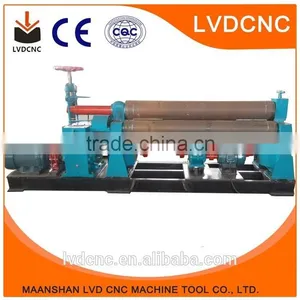 W11-12x3000 W11 Series 3-roller Symmetrical Rolling Machine, Power Roller Bending Machine thumbnail-1