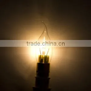 LED Candle Bulb 3W LED Candle Bulb Golden B22 Warm White SMD5630 Candle Lamp thumbnail-5