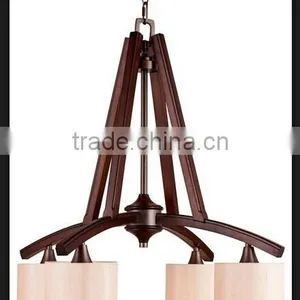 New Solid Wood Chandelier Modern Ceiling Light Fixture 4 Shades thumbnail-1