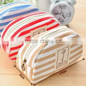Promotional Striped Canvas Small Cosmetic Bags thumbnail-3