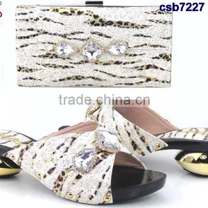 CSB7227 Top Fashion Latest Fashion Woman Italy Style High Heel Shoes and Glitter Bags thumbnail-5