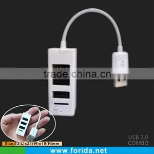 Hotsales Mini 3ports USB Hub Combo Driver &TF Card Reader thumbnail-1