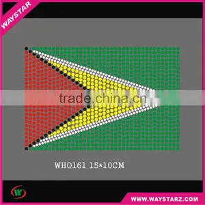 Guyana Flag Design Wholsale Rhinestone Transfer thumbnail-1