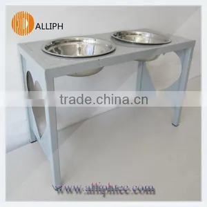 Deluxe Brand Metal Plate Dog Feeder Double Bowl for Pet thumbnail-1