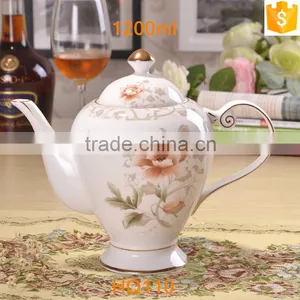 European Style With Gold-rim 1200ml Bone China Tea Pot thumbnail-3