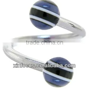 BLUE JAY Spiral Twister Belly Ring&body Jewelry Navel Ring&SBR Rings thumbnail-1