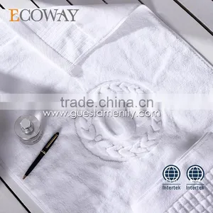 High Quality 100% Cotton Soft Hotel Bath Mat White Jacquard Floor Towel thumbnail-2