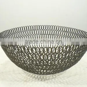 Designer Bowl,Wire Bowl,Decorative Bowl,Nickel Bowl,Tableware Bowl,Iron Bowl,fruit Platter Designs,design Serving Platter thumbnail-1