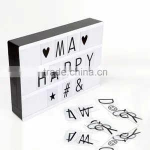 Cinema Vintage Style Light up Your Life Light Box Cinematic Retro Studio A4 Free Combination Letters Decration Led Light Box thumbnail-5