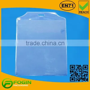Customized Transparent Double Pocket Plastic PVC ID Card Holder thumbnail-1