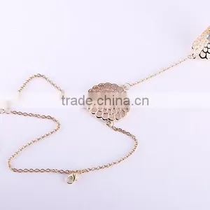 Latest Gold Finger Ring Designs Hollow Sun Shape Gold Women's Finger Ring Bracelet thumbnail-5