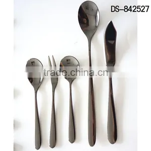 Best Sale Black Titanium Design With Cloth Wheel Light Cutlery Set thumbnail-6