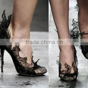2016 Latest Design High Heel Shoe With Thin Heels Fashion High Heel Shoes Bow Lace Shoes for Women thumbnail-3