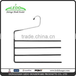 Non-slip Vinyl Coating Open Ended Anti-rust Metal Slack Pant Hangers Metal Clothes Hanger thumbnail-1
