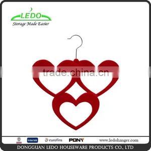Unilove Three Heart Shape Velvet Scarf Hanger and Tie Belts Organizer/. thumbnail-1